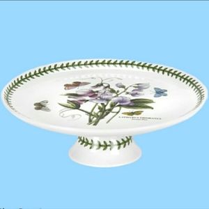 Portmeirion Botanic Garden Birthday Cake Plate Sweet Pea Footed Stand Pedestal